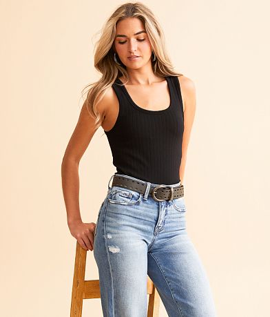 BKE core Ribbed Tank Top front view