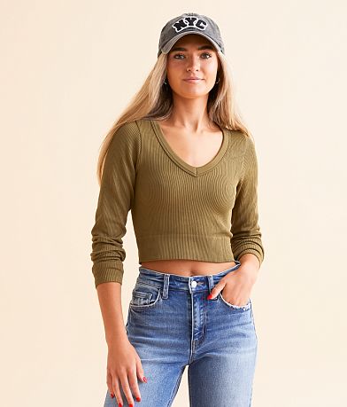 Freshwear Ribbed Knit Top front view
