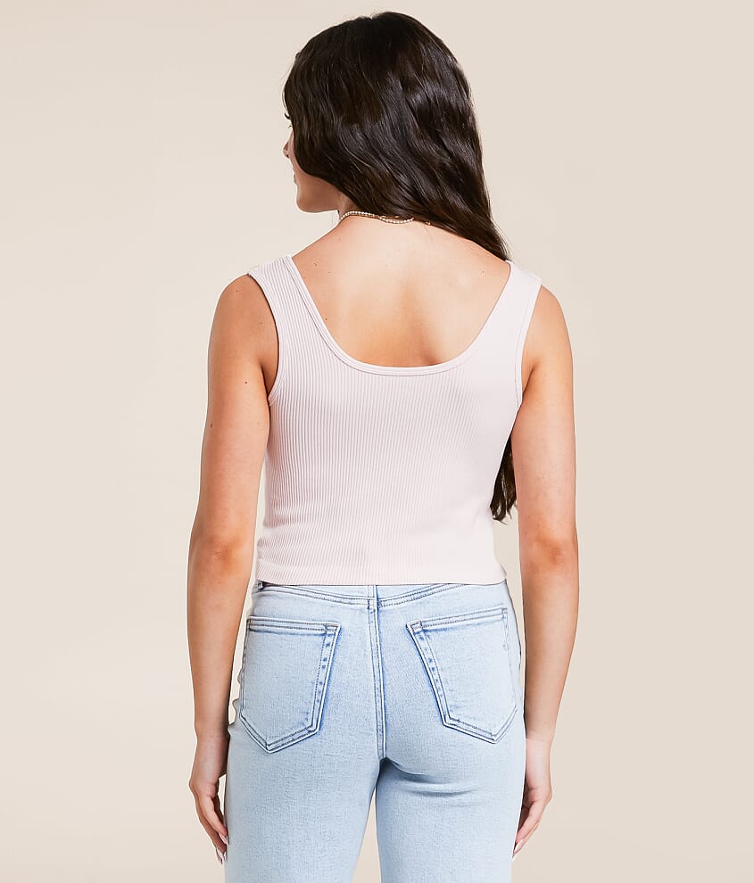 Notch Neck Cropped Tank Top