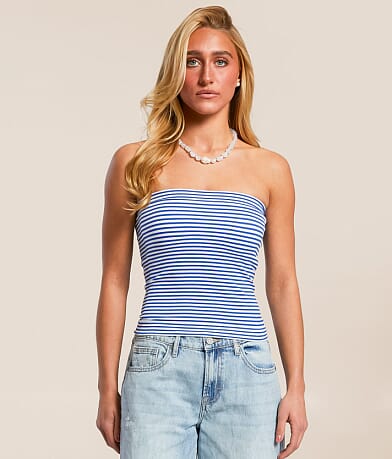 Freshwear Striped Tube Top full right side view