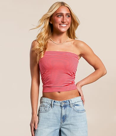 Freshwear Striped Tube Top front view