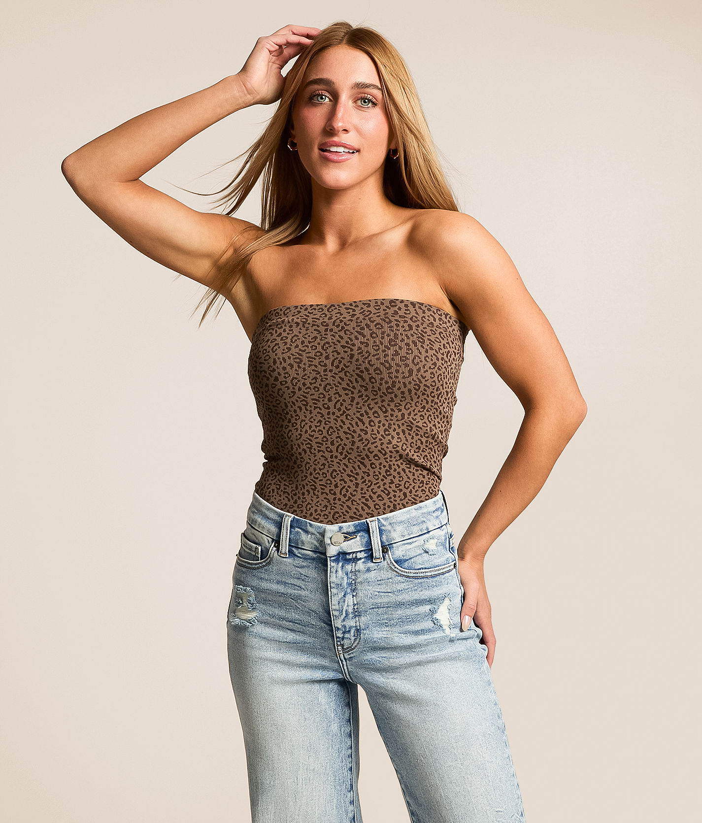 FITZ + EDDI Leopard Tube Top - Women's Shirts & Blouses in Leopard