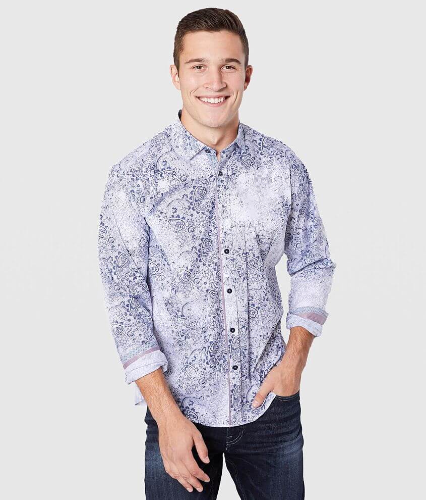 Eight X Paisley Printed Stretch Shirt front view
