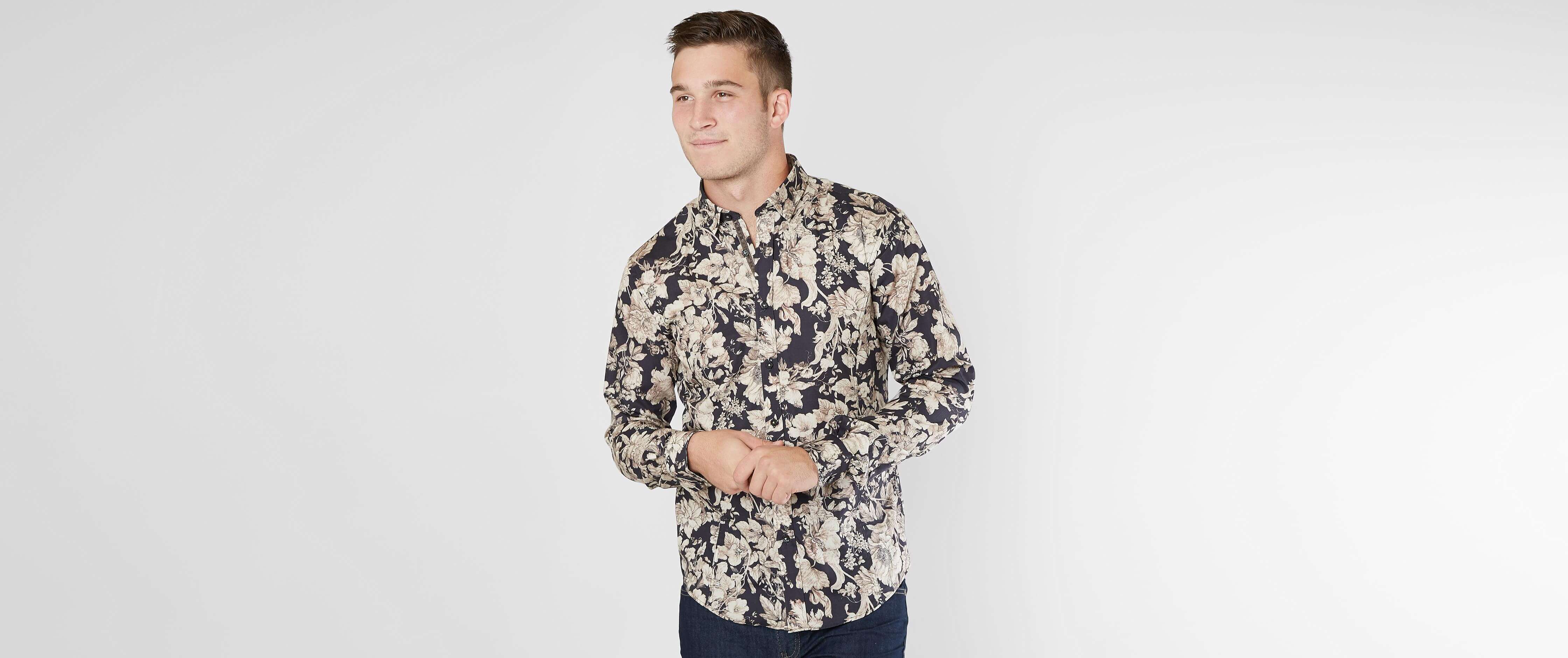 eight x floral shirt men s shirts in black buckle buckle