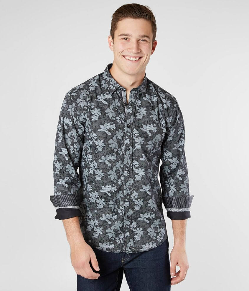 Eight X Floral Striped Shirt