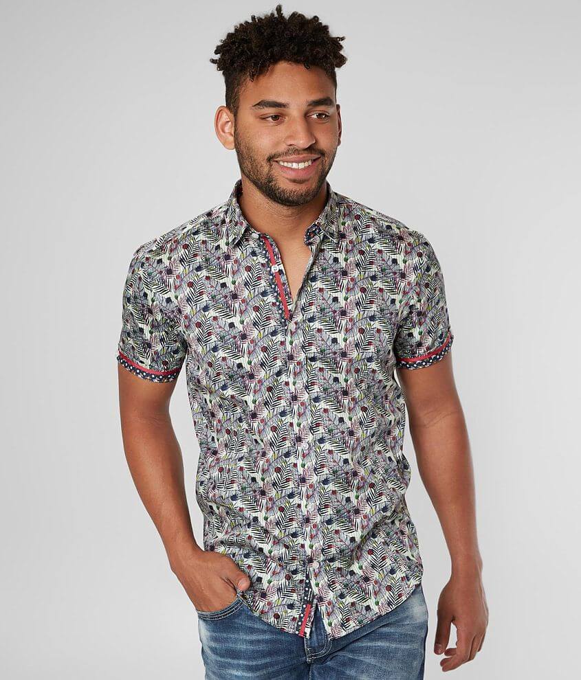 Eight X Feather Print Shirt - Men's Shirts in Multi | Buckle