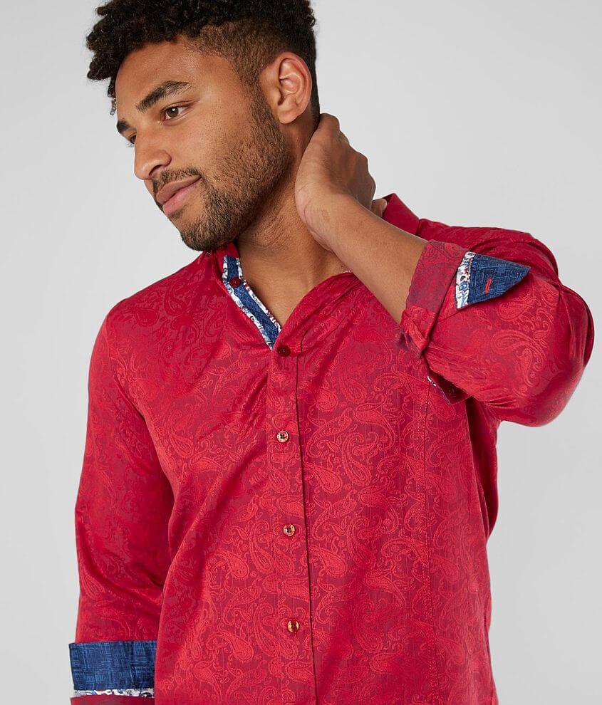 Eight X Paisley Jacquard Shirt - Men's Shirts in Red | Buckle