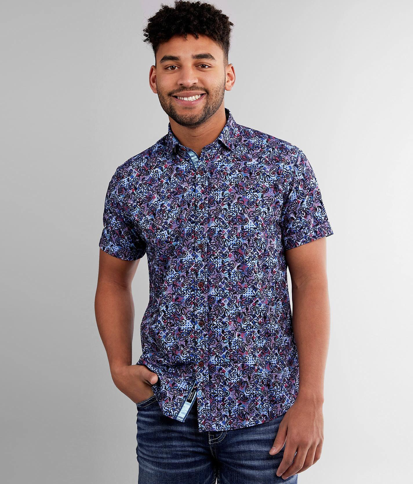 Eight X Flocked Shirt - Men's Shirts In Multi | Buckle