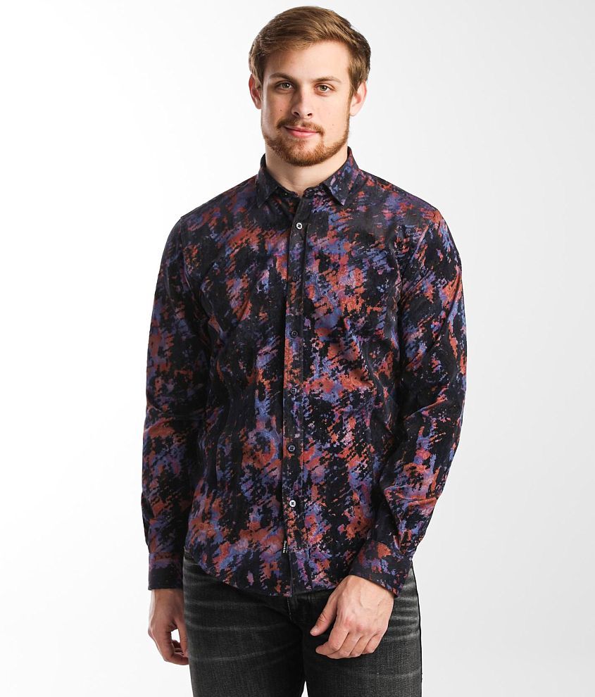 Image of Eight X Flocked Paisley Print Shirt