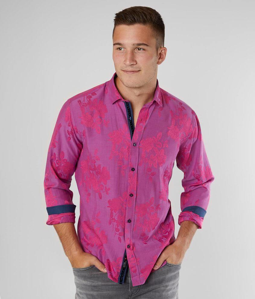 Eight X Floral Jacquard Shirt - Men's Shirts in Purple | Buckle