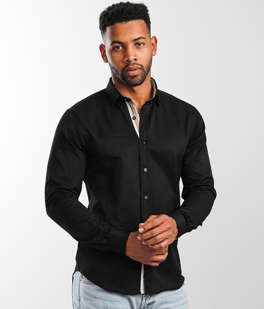 Eight X Jacquard Shirt - Men's Shirts in Black | Buckle