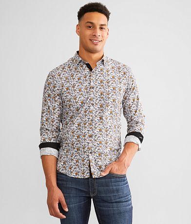Eight X Floral Print Stretch Shirt front view