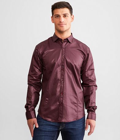 Eight X Foiled Checker Stretch Shirt front view