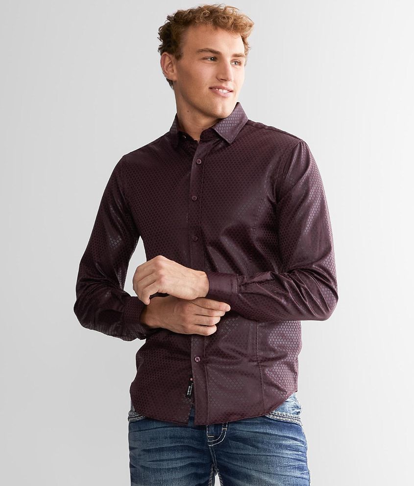 Eight X Coated Shirt - Men's Shirts in Burgundy | Buckle