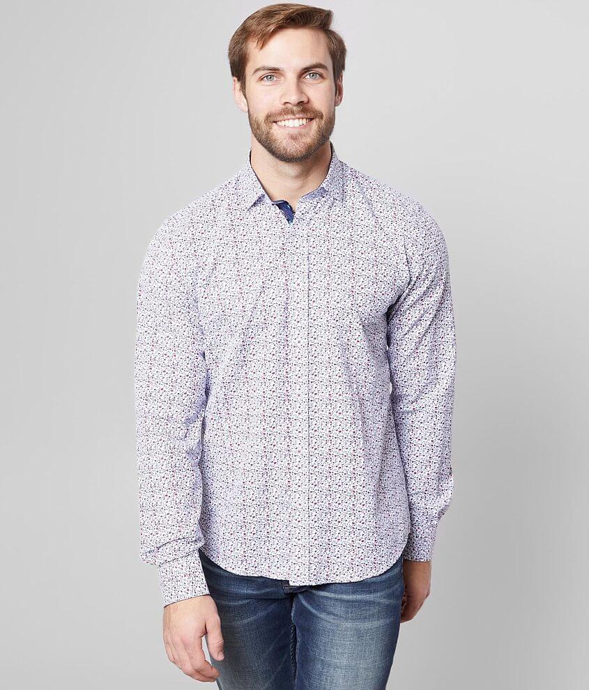 Eight X Woven Tiny Floral Print Shirt front view