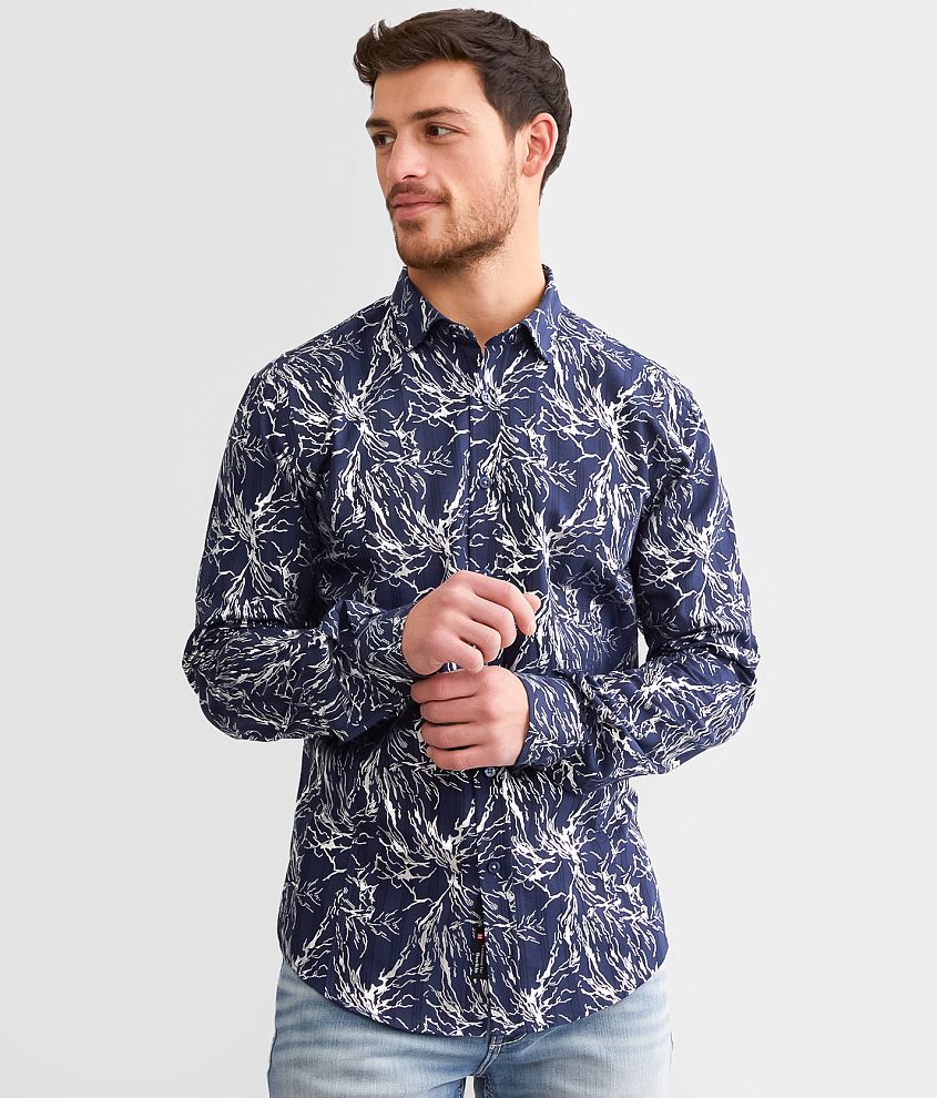 Eight X Foiled Shirt - Men's Shirts in Navy | Buckle