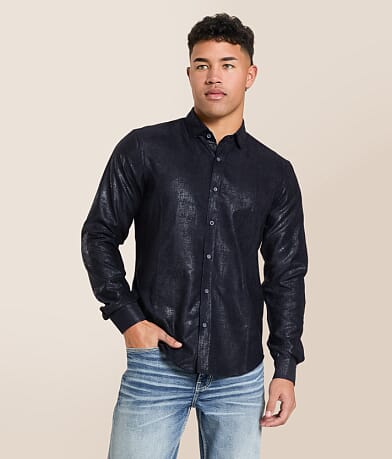 Eight X Tonal Faux Suede Shirt front view