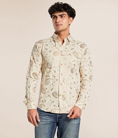 Eight X Foiled Paisley Textured Shirt front view
