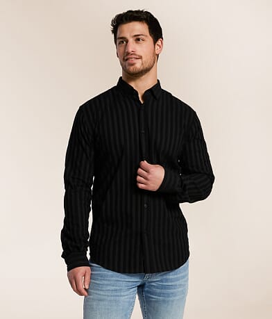 Eight X Flocked Stripe Shirt front view