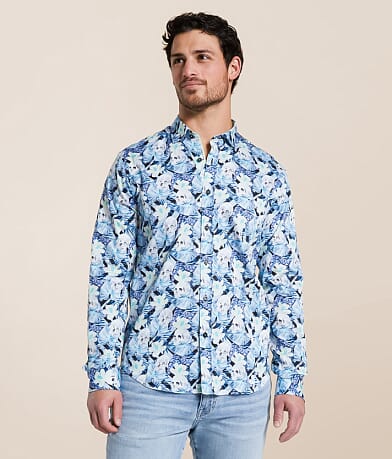 Eight X Tropical Skull Stretch Shirt front view