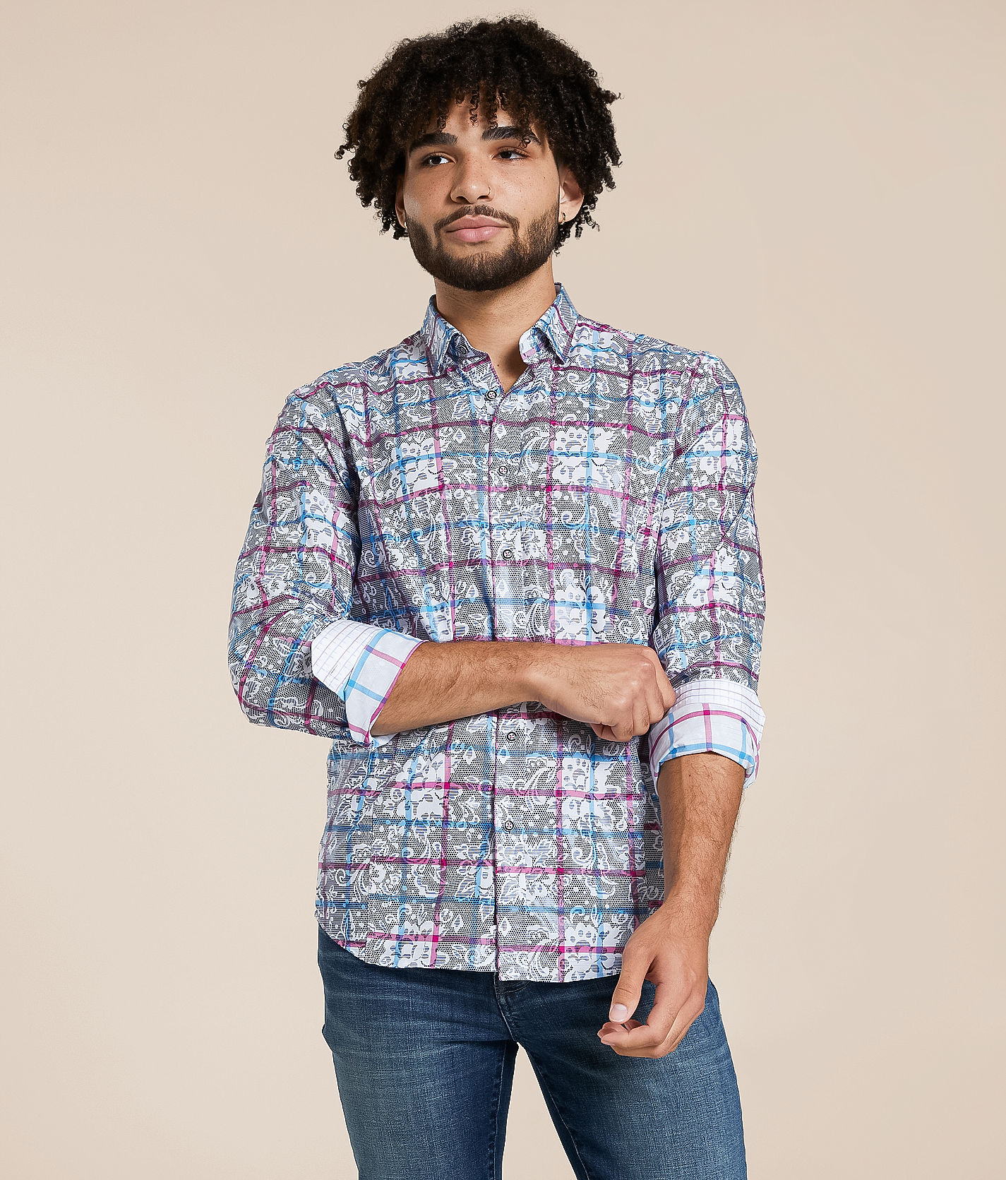 8yards Men’s HACHIGRAPH2 Jacquard Shirt 8yards MEN'S HACHIGRAPH2 JACQUARD SHIRT