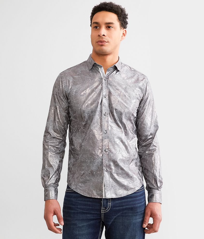 Mens metallic dress shirt on sale