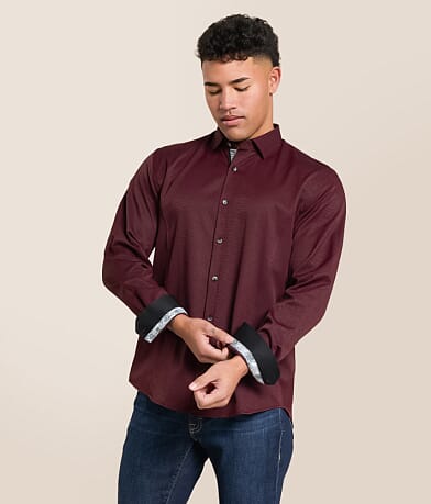 Eight X Mini Checkered Stretch Shirt front view