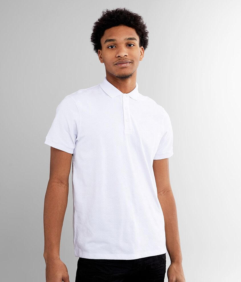 Eight X Tonal Flocked Stretch Polo front view