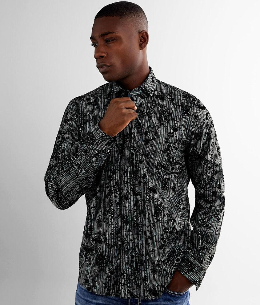 Eight X Flocked Shirt - Men's Shirts in Multi | Buckle