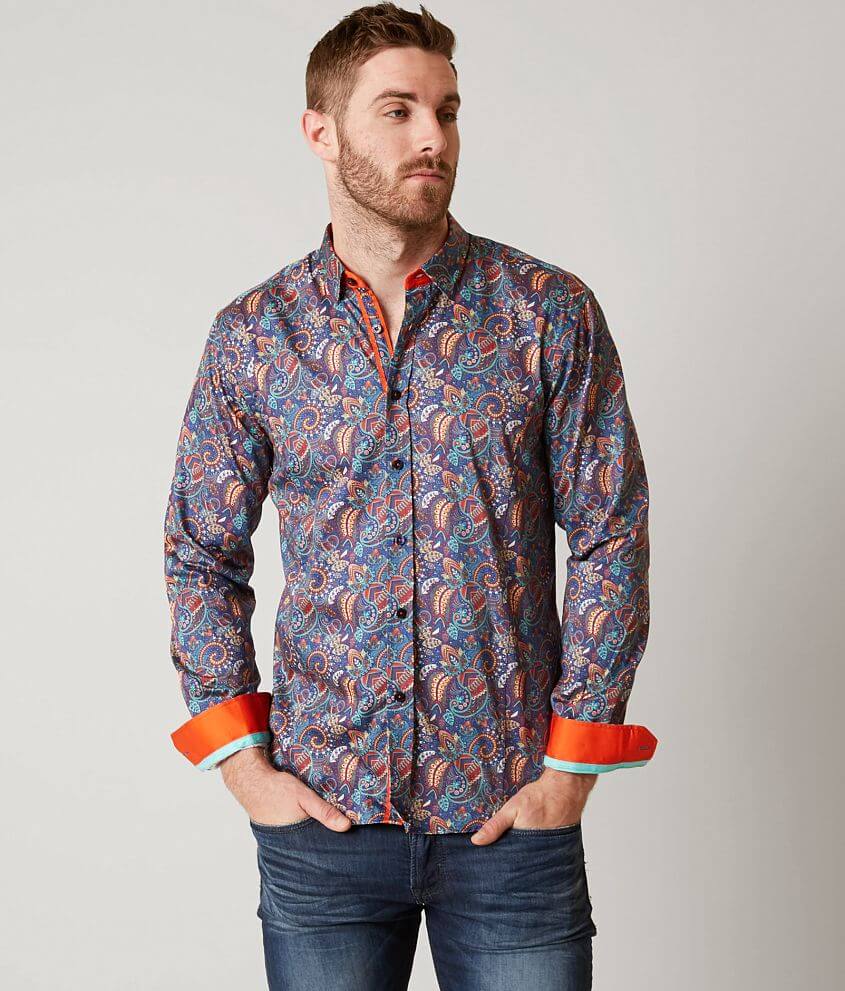 Eight X Paisley Shirt - Men's Shirts in Navy | Buckle