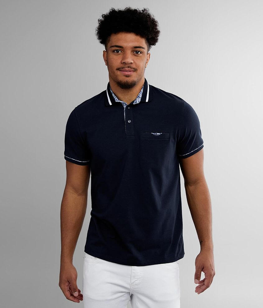 Eight X Solid Knit Stretch Polo - Men's Polos in Navy | Buckle