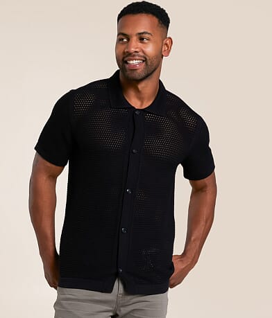 Eight X Solid Open Weave Shirt front view