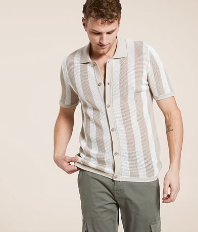 Eight X Striped Knit Shirt front view