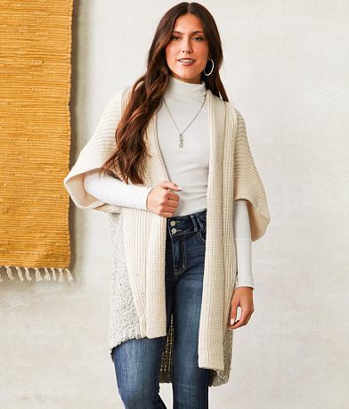 Elan Mixed Stitch Cardigan Sweater FULL_RIGHT_SIDE