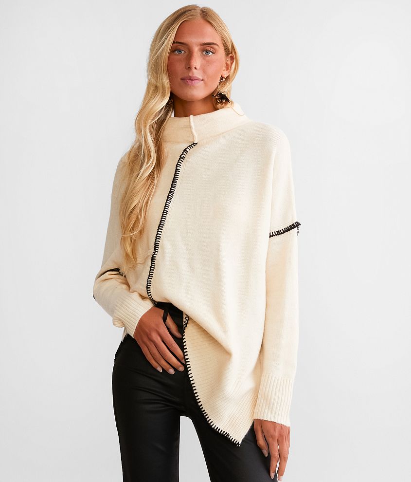 BKE Oversized Tunic Sweater Women s Sweaters in Beige Buckle