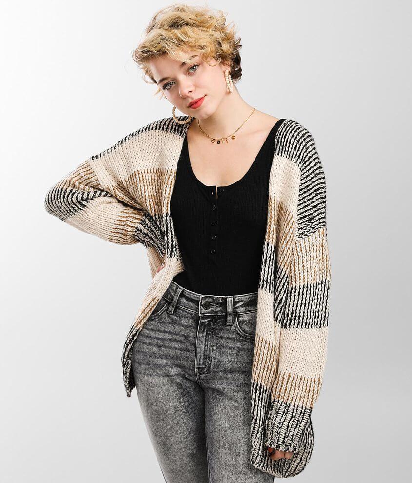 BKE Striped Cardigan Sweater