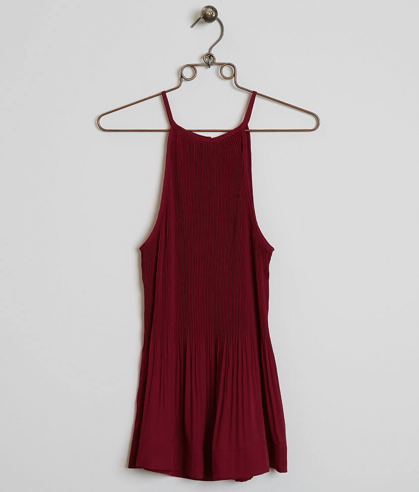 red by BKE Pleated Tank Top front view