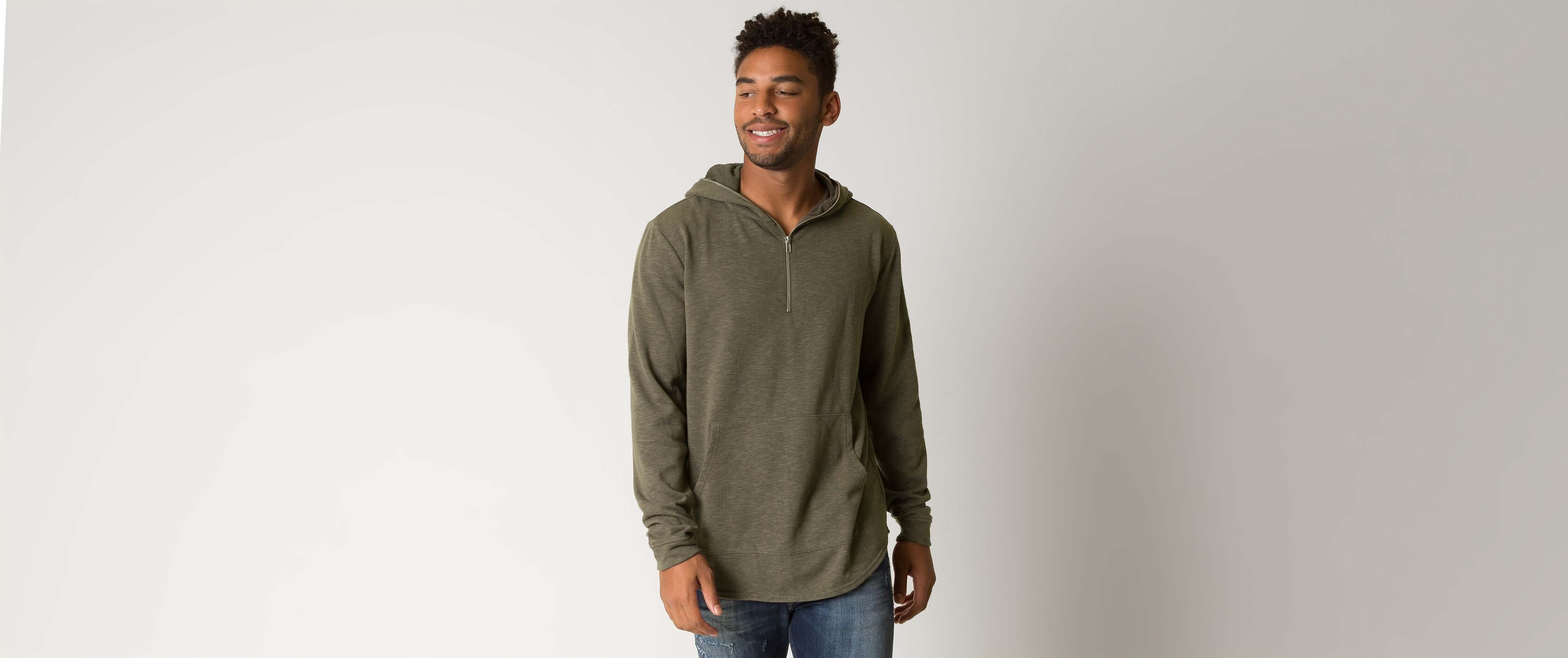 Elwood Hooded Sweatshirt Clothing in Burnt Olive Buckle