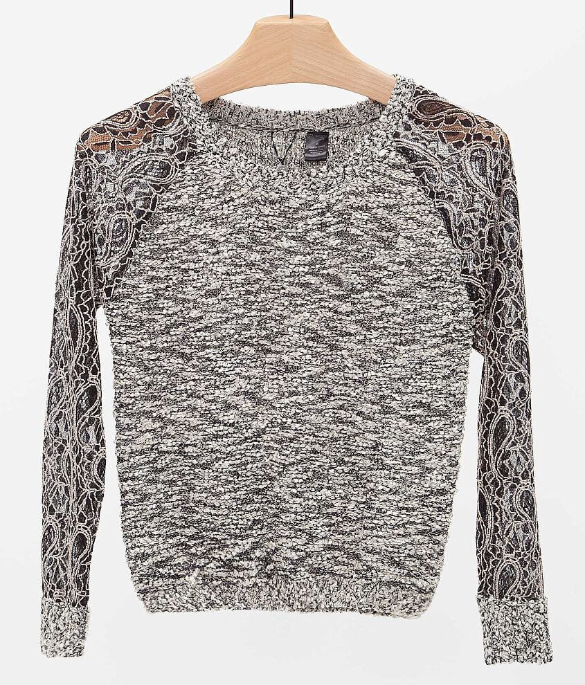 BKE Boutique Open Weave Sweater front view