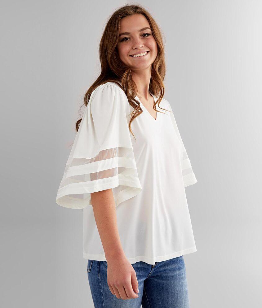 RAIN Flowy V-Neck Top front view