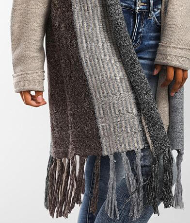 Buckle Black Color Block Duster Cardigan Sweater misc detail 1 view