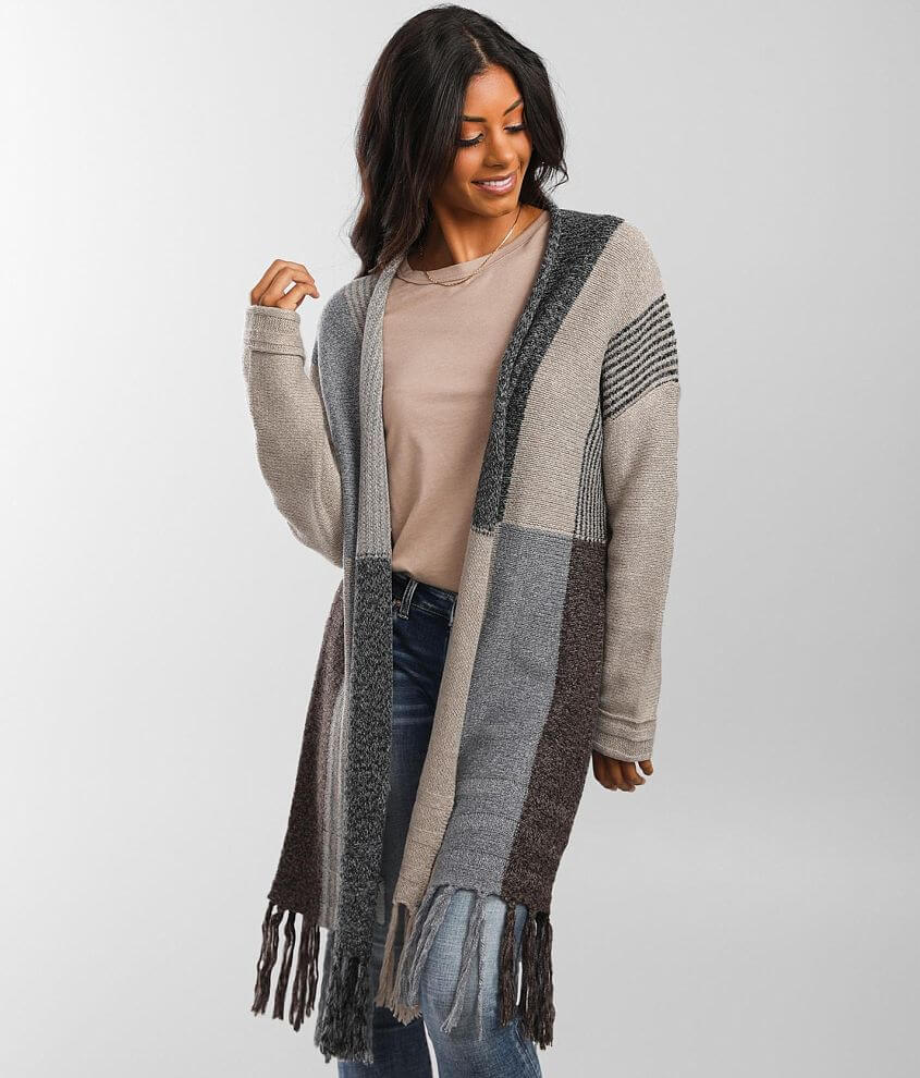 Color block cardigan on sale sweater