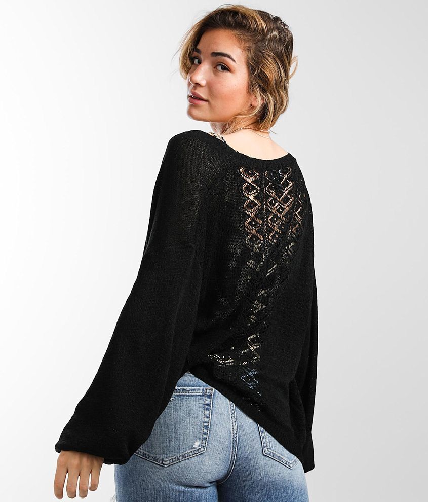 Daytrip Tape Yarn Cardigan Sweater - Women's Sweaters in Black