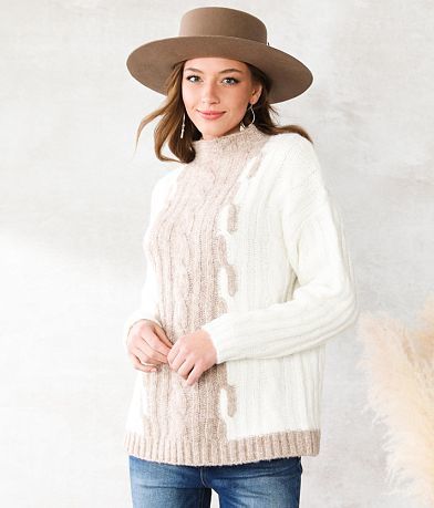 Willow & Root Cable Knit Sweater front view