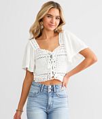 Willow & Root Crochet Lace Top - Women's Shirts & Blouses in