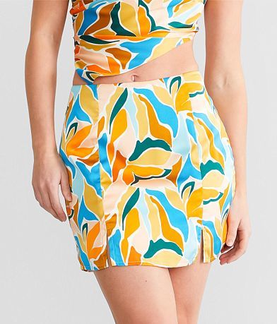 Emory Park Satin Mini Skirt FULL_LEFT_SIDE