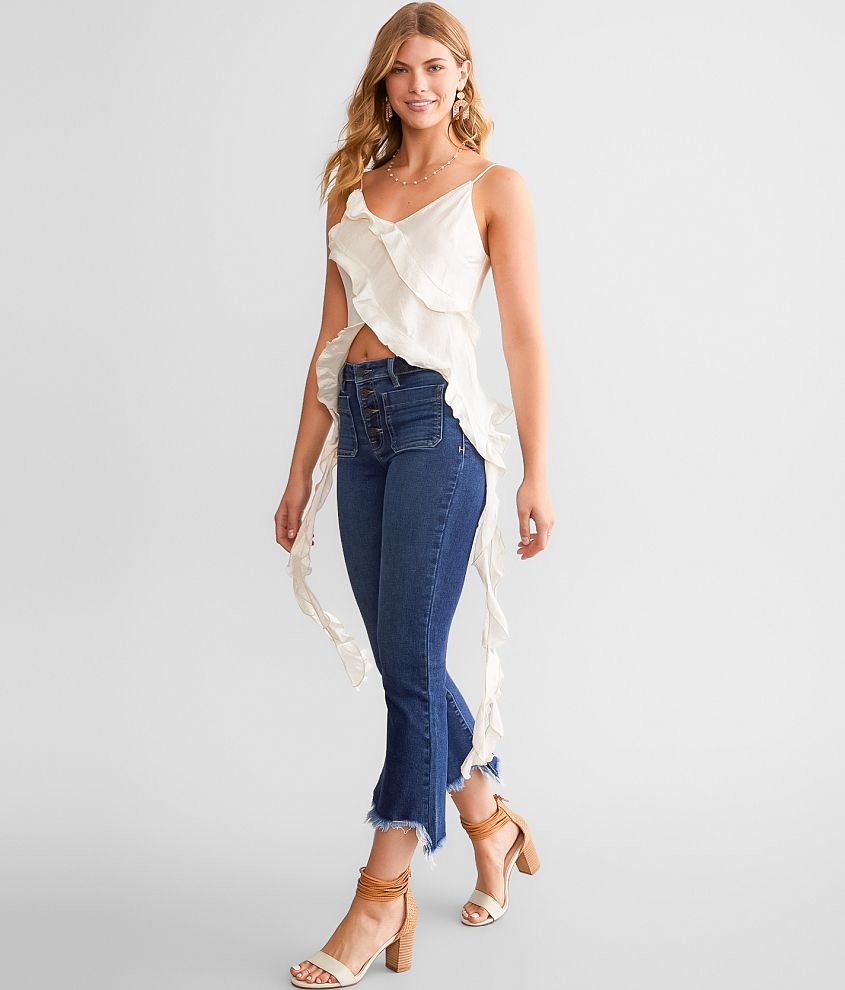 Emory Park Chiffon Fringe Tank Top - Women's Tank Tops in Pearl