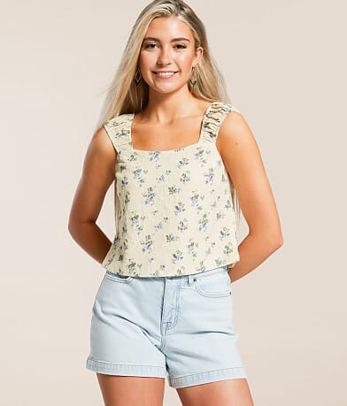 Willow & Root Floral Tank Top front view