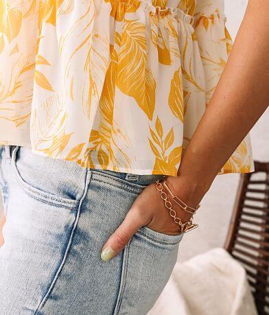 En Creme Flowy Chiffon Cropped Tank Top misc detail 1 view