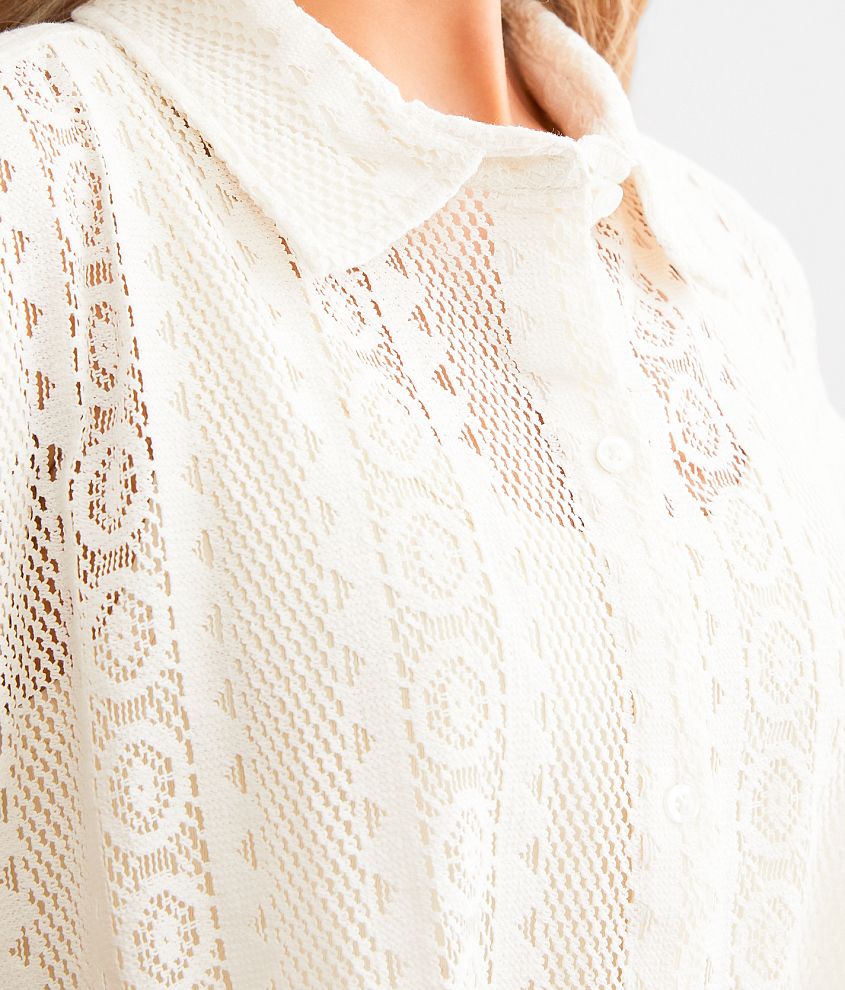 En Crème Crochet Blouse